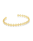 KENDRA SCOTT- Jada Gold Cuff Bracelet in White Crystal