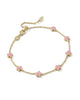 KENDRA SCOTT- Jane Delicate Chain Bracelet in Gold Dark Pink Enamel