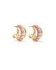 KENDRA SCOTT- Jane Huggie Earring in Gold Dark Pink Enamel