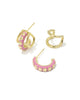 KENDRA SCOTT- Jane Huggie Earring in Gold Dark Pink Enamel