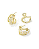 KENDRA SCOTT- Jane Huggie Earring in Gold White Enamel