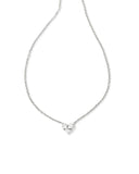 KENDRA SCOTT- Katy Silver Heart Short Pendant Necklace in White Crystal
