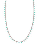 KENDRA SCOTT- Kelsey Rhodium Strand Necklace in Turquoise Enamel