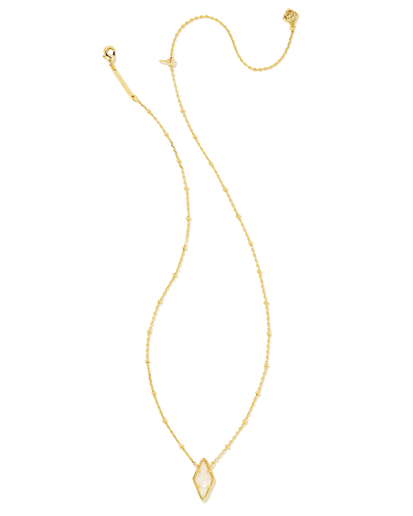 Kendra Scott Nola Short Pendant Necklace 4217704873 N1341Gld 0.41'L X  0.25'W Pendant 16' Chain + 2' Extender Gold Iridescent Drusy – Wolf Fine  Jewelers