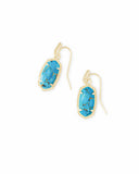 KENDRA SCOTT- Lee Gold Drop Earring in Bronze Veined Turquoise
