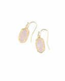 KENDRA SCOTT- Lee Drop Earrings Gold/Rose Quartz