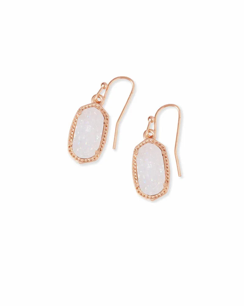 KENDRA SCOTT Lee Earring Rose Gold Iridescent Drusy Luka Life Style