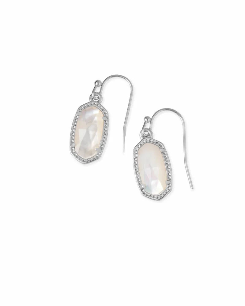 KENDRA SCOTT- Lee Earrings Rhodium/Ivory Mother of Pearl