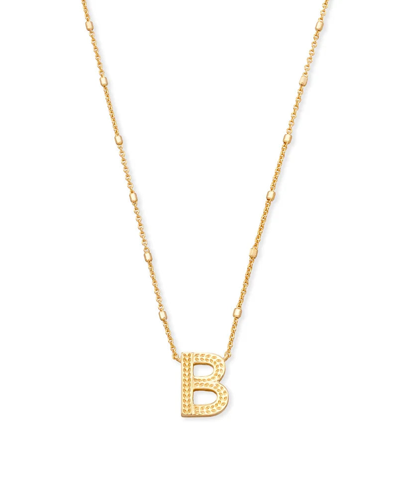 KENDRA SCOTT- Letter B Necklace in Gold Metal