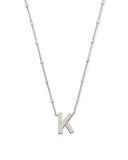 KENDRA SCOTT- Letter K Necklace in Rhodium Metal