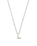 KENDRA SCOTT- Letter L Necklace Rhodium Metal