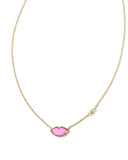 KENDRA SCOTT- Gold Lips Pendant Necklace in Hot Pink Mother of Pearl