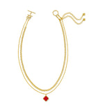 KENDRA SCOTT- Mallory Rose Multi Strand Necklace in Gold Red Mother of Pearl