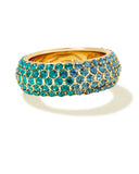 KENDRA SCOTT- Mikki Gold Pave Band Ring in Green Blue Ombre Mix