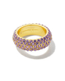 KENDRA SCOTT- Mikki Gold Pave Band Ring in Purple Mauve Ombre Mix