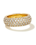 KENDRA SCOTT- Mikki Gold Pave Band Ring in White CZ
