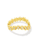 KENDRA SCOTT- Nydia Gold Band Ring in White Crystal