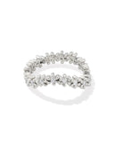 KENDRA SCOTT- Nydia Rhodium Band Ring in White Crystal