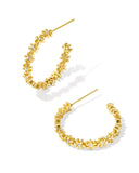 KENDRA SCOTT- Nydia Gold Hoop Earrings in White Crystal