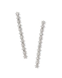 KENDRA SCOTT- Nydia Rhodium Linear Earrings in White Crystal