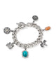 KENDRA SCOTT- Raina Charm Bracelet in Vintage Silver Multi Mix