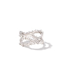 KENDRA SCOTT- Rosalie Silver Double Band Ring in White Crystal