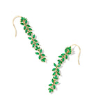 KENDRA SCOTT- Rosalie Gold Liner Earrings in Green Crystal