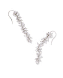 KENDRA SCOTT- Rosalie Rhodium Linear Earrings in White Crystal