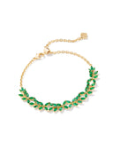 KENDRA SCOTT- Rosalie Gold Tennis Bracelet in Green Crystal