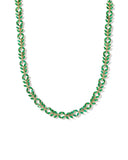 KENDRA SCOTT- Rosalie Gold Tennis Necklace in Green Crystal