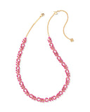 KENDRA SCOTT- Rosalie Gold Tennis Necklace in Pink Crystal