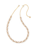 KENDRA SCOTT- Rosalie Gold Tennis Necklace in White Crystal