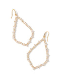 KENDRA SCOTT- Sophee Gold Open Frame Earrings in White Crystal