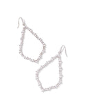 KENDRA SCOTT- Sophee Rhodium Open Frame Earrings in White Crystal