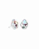 KENDRA SCOTT- Tessa Stud Earring in Rhodium Dichroic Glass