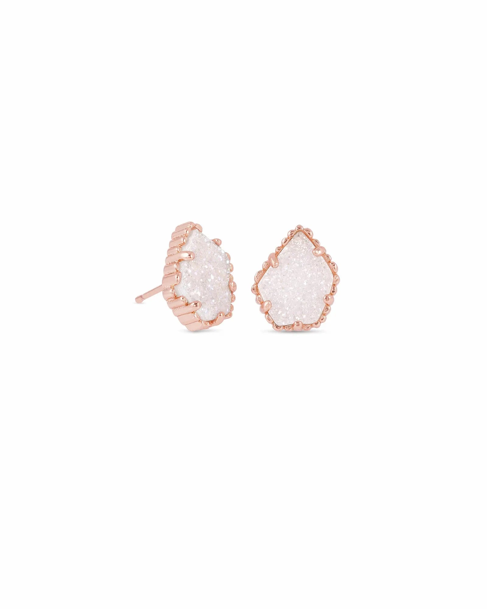 KENDRA SCOTT- Tessa Rose Gold Stud Earrings in Iridescent Drusy