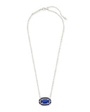 KENDRA SCOTT- Threaded Elisa Necklace in Rhodium Navy Dusted Glass