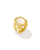 KENDRA SCOTT- Tiger Striped Daphne Cocktail Ring in Gold Natural Mother of Pearl