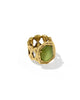 KENDRA SCOTT- Tiger Striped Daphne Cocktail Ring in Variegated Chartreuse Green Mother of Pearl