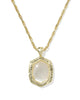 KENDRA SCOTT- Tiger Striped Daphne Small Long Necklace in Gold Natural Mother of Pearl