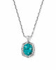 KENDRA SCOTT- Tiger Striped Daphne Small Long Necklace in Vintage Silver Blue Marble