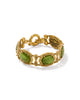 KENDRA SCOTT- Tiger Striped Daphne Statement Bracelet in Variegated Chartreuse Green Mother of Pearl