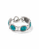 KENDRA SCOTT- Tiger Striped Daphne Statement Bracelet in Vintage Silver Blue Marble