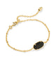 KENDRA SCOTT- Tiger Striped Elaina Bracelet in Gold Dark Brown Hawks Eye