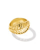 KENDRA SCOTT- Tiger Striped Mikki Band Ring in Gold Metal