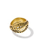 KENDRA SCOTT- Tiger Striped Mikki Band Ring in Vintage Gold Metal