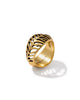 KENDRA SCOTT- Tiger Striped Mikki Band Ring in Vintage Gold Metal