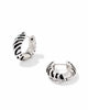 KENDRA SCOTT- Tiger Striped Mikki Huggie Earrings in Vintage Silver Metal