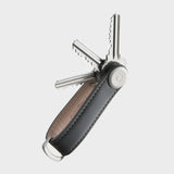 ORBITKEY- Leather Key Organizer in Charcoal w/Grey Stitching