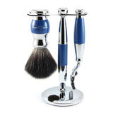 EDWIN JAGGER- Gillette Mach 3 Razor Shaving Set - Blue & Chrome 3pc
